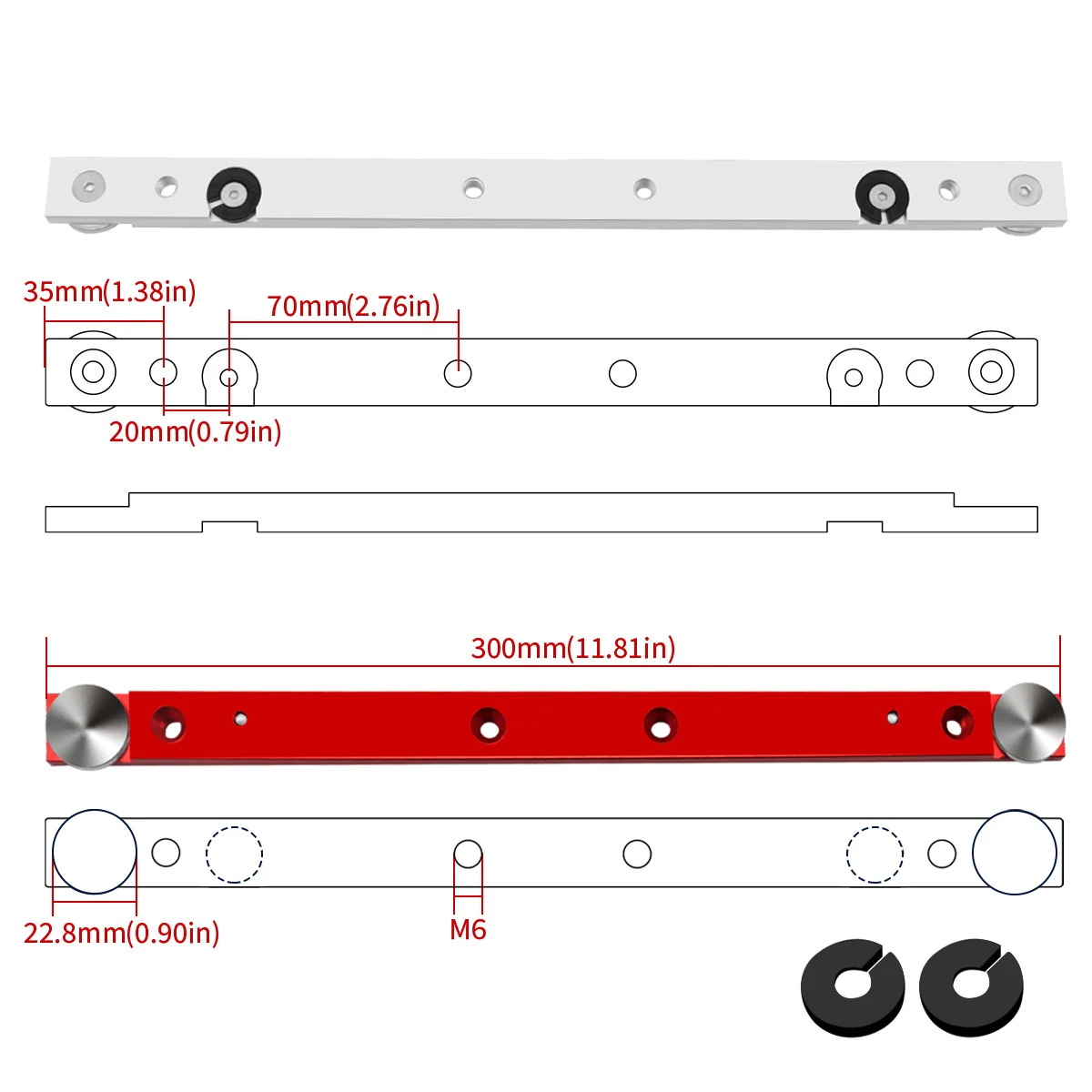 10 Barre Filettate Alluminio M8x1m Per Lavorazione Legno - Slot 30/45, Cursori Scorrevoli - Foto 2