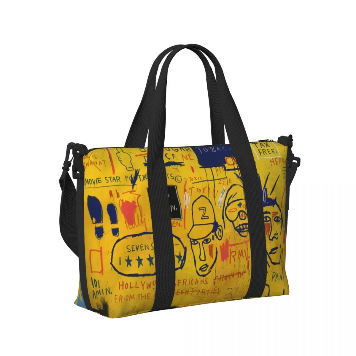 Hollywoods Africans Groceries Tote Shopping Bag Women Big Capacity Jean Michel Basquiats Beach Gym Travel Bags