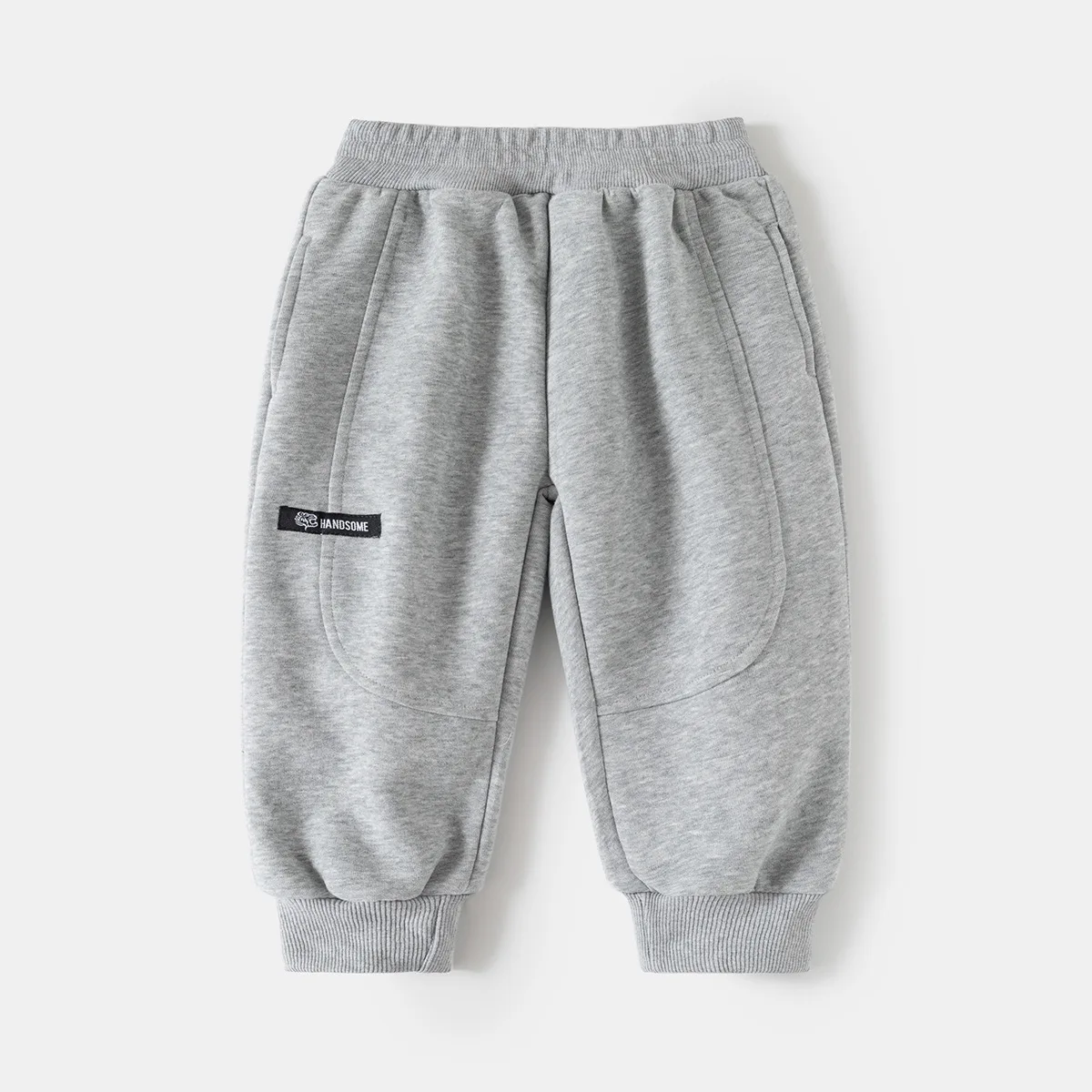 بنطلون رياضي للأطفال من 2 إلى 6 سنوات لربيع 2026، بنطلون رياضي للأولاد باللون الأزرق الداكن مع نقوش حروف أبجدية ورباط عند الكاحل