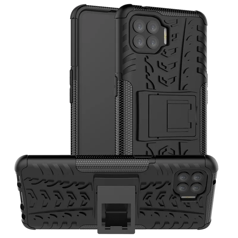 

Armor Holder Case For OPPO Reno 4 Lite Reno4lite CPH2125 Cover Heavy Duty Hard Back Case with Soft Bumper for OPPO Reno4 Lite