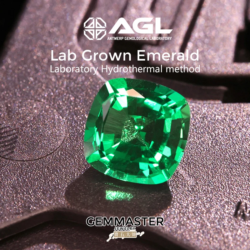 Cushion Lab Grown Emerald Colombian colors With AGL certificate VVS VS Loose Emerald 1ct 3ct Hydrothermal method Lab
