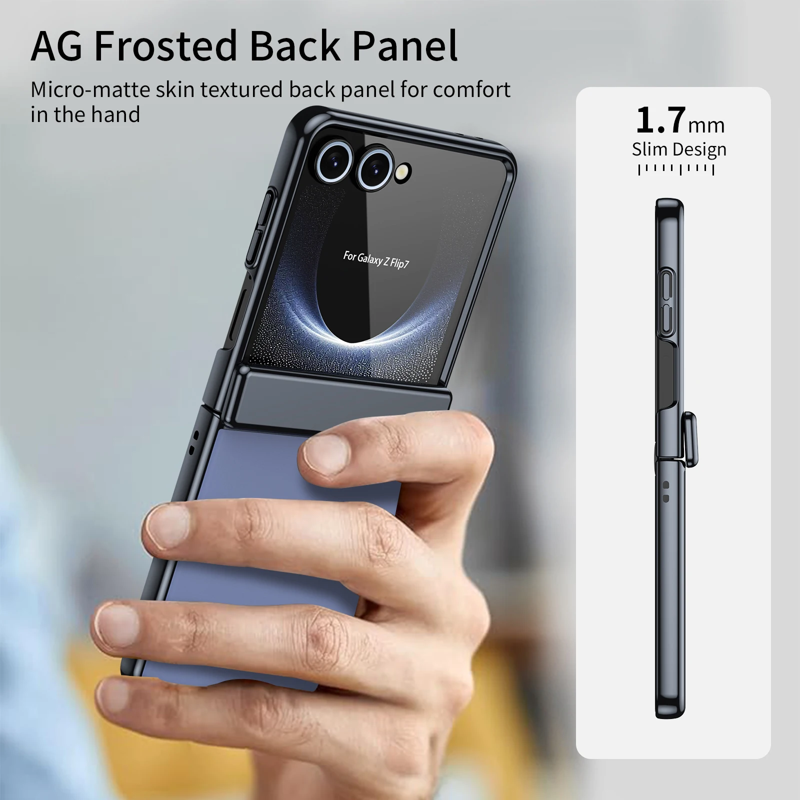 Frosted Plating Shockproof Matte Case with Hinged Glass Film Protector