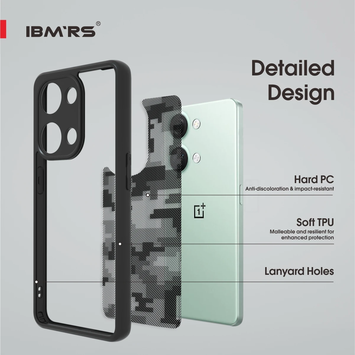 OnePlus Ace 2V/Nord 3 5G Shockproof Transparent Anti-Fingerprint Protective Case