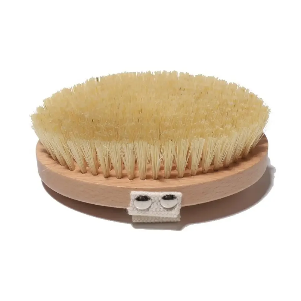 Oval Beech Massage Brush Sisal Bristle Extended Body Dry Brush Handheld Bath Brush Oval Bristle Spa Wellness Accessories Hot 2