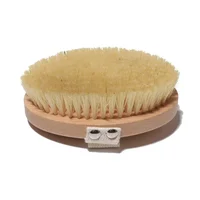 Oval Beech Massage Brush Sisal Bristle Extended Body Dry Brush Handheld Bath Brush Oval Bristle Spa Wellness Accessories Hot 2