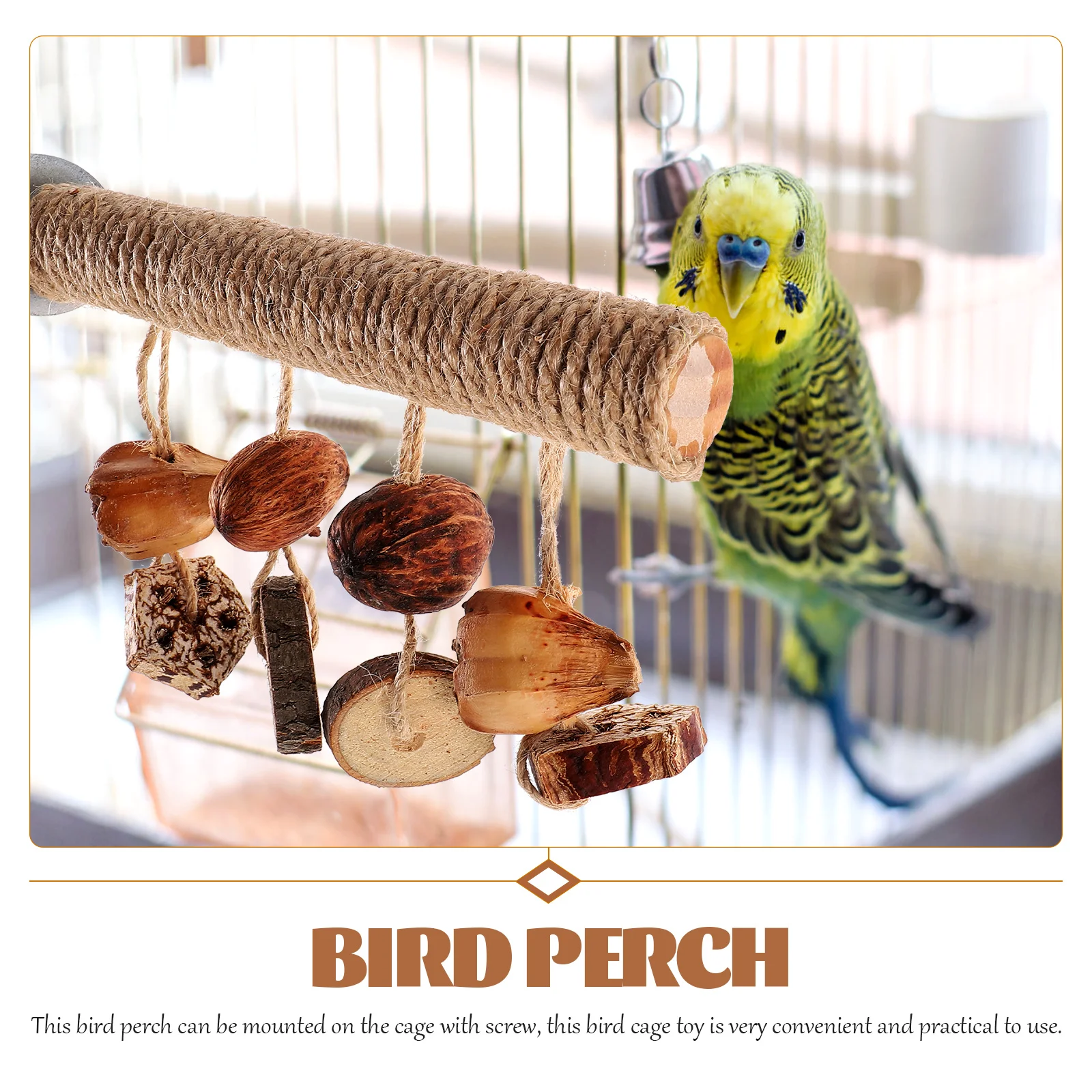Parrot Toy Bird Stand Chewing Perches for Cage Cockatiels Wooden Birdcage Branches Toys Parakeet