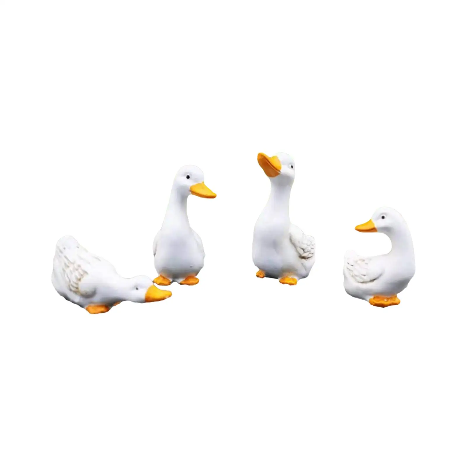 4x Duck Statue Funny Backyard Pond Ducks Decoration for Lawn Table Indoors