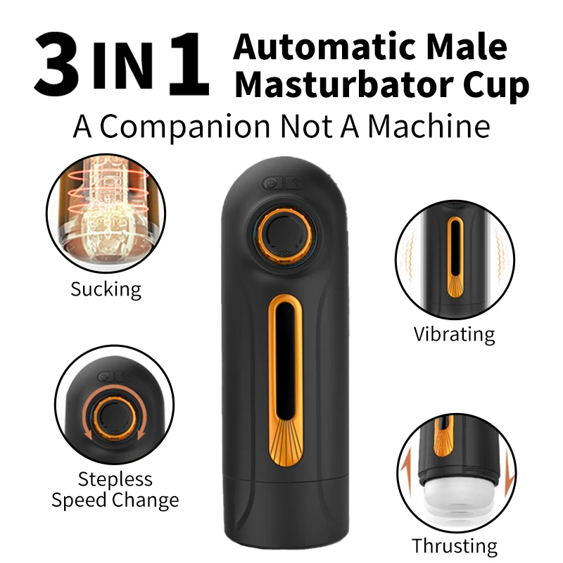 Powerful Automatic 10 Vibrating Telescopic Male Masturbator Blowjob Sucking Masturbation Cup Sex Toys for_voghion.com