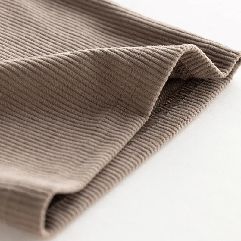 Autumn and Winter Women's Elastic Waist Solid Screw Thread Corduroy Wide Leg High Waist Loose Relaxed Large Fashion Casual Pants