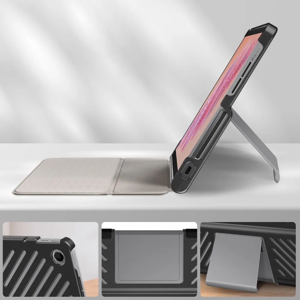 Premium PU Leather Stand Case for 11.5-inch Tablet - Durable Hard Plastic Back Cover