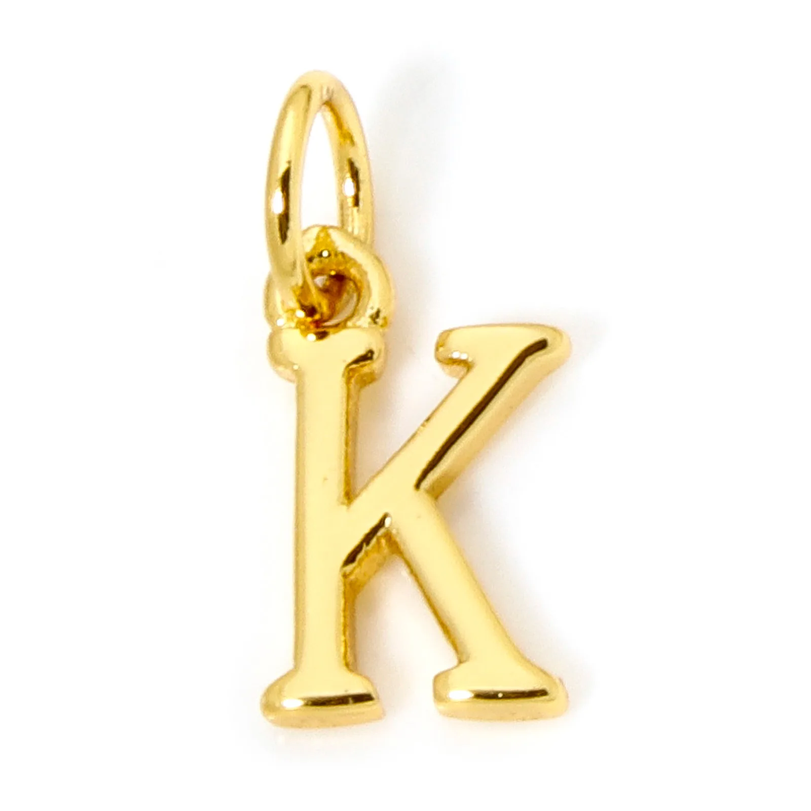 5 ピース真鍮チャーム 18K ゴールドメッキ大文字アルファベット