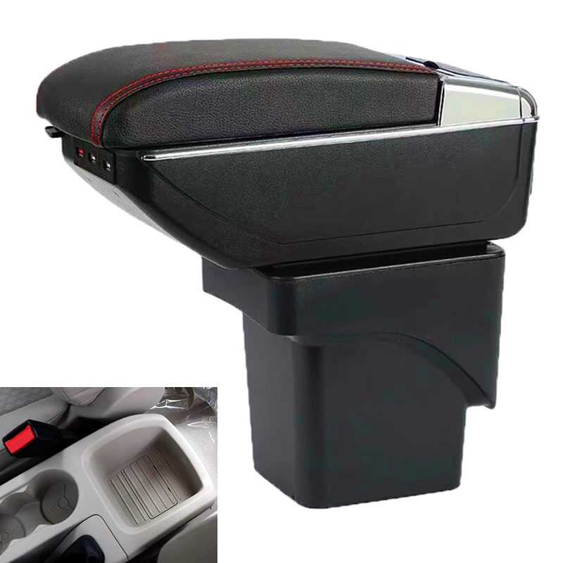 Car Armrest Box for Ford Focus 2 Mk2 2005-2011 Rotatable Center Console Storage Ashtray Cup holder Retractable USB