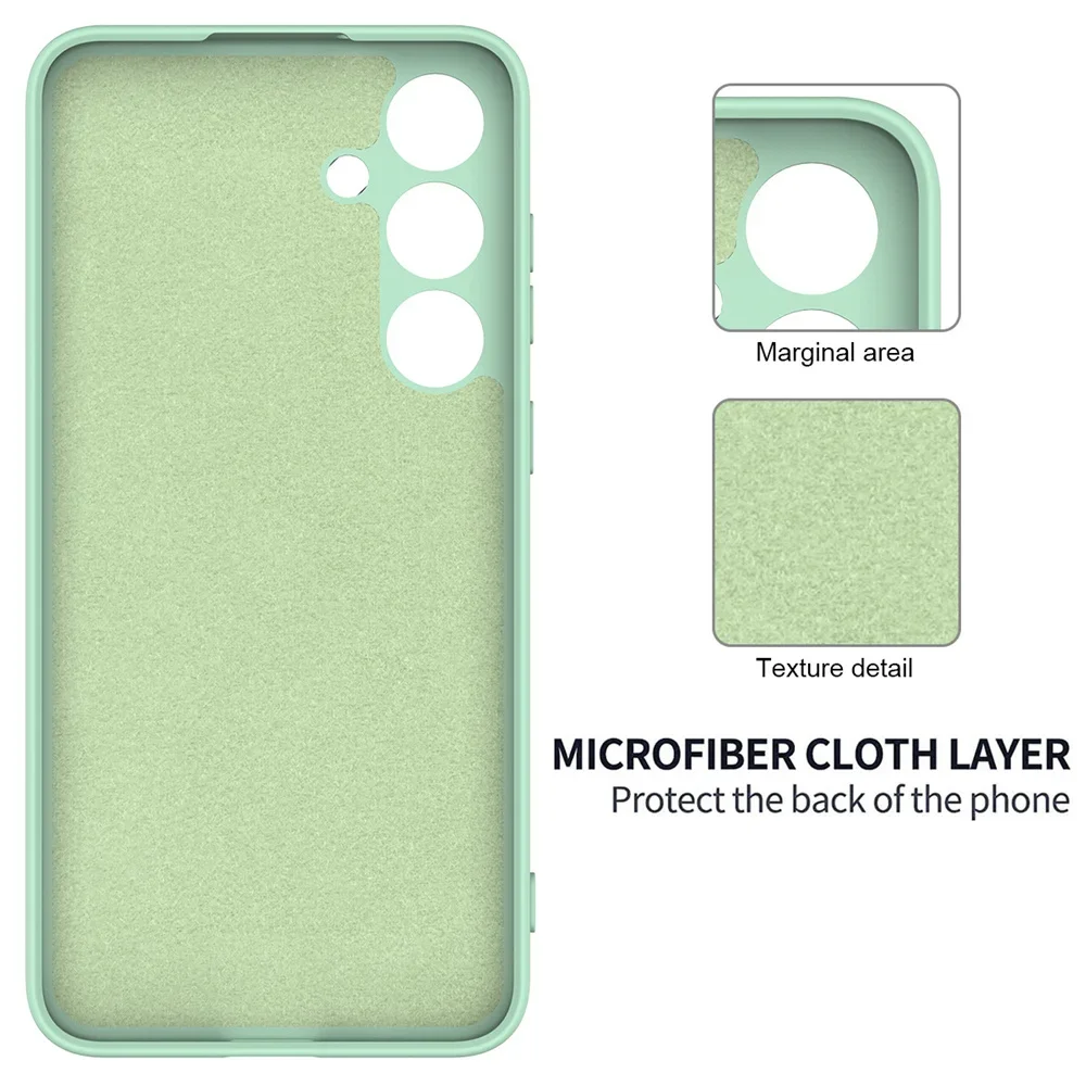 Delicate Liquid Silicone Soft Phone Case with Camera Lens Protector Cover