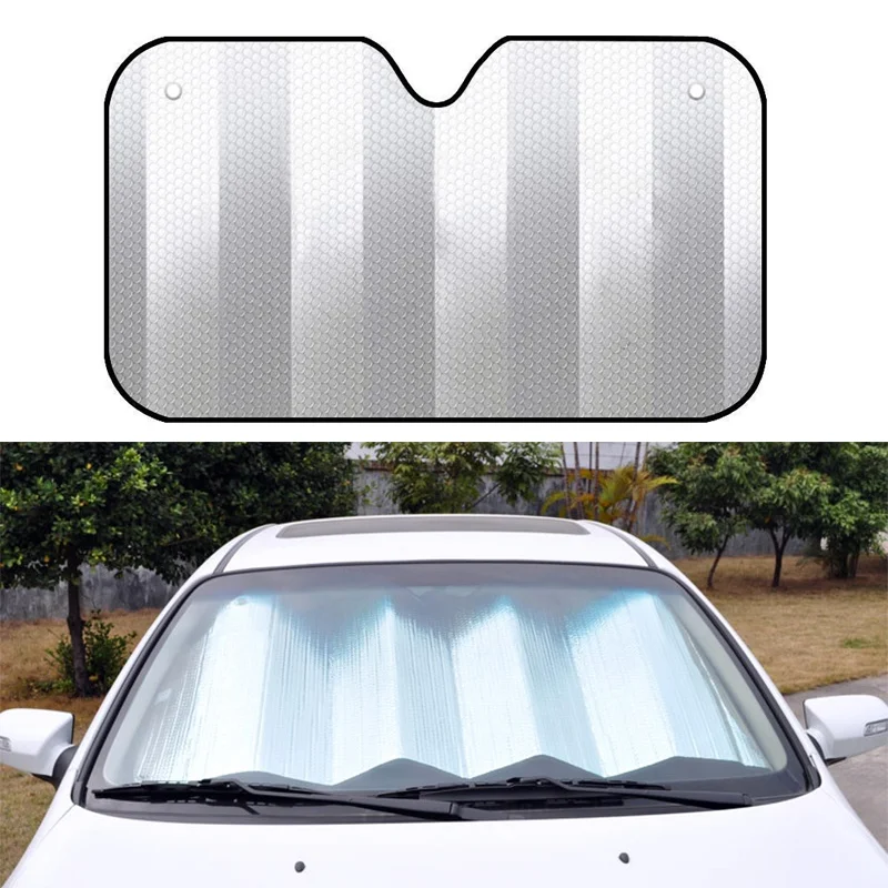 thumbnail image 2 of DYEKNEE 4 PCS Car Window Sunshade - Foldable Front & Rear Side Window Covers, Silver Heat Insulation 2 of 9
