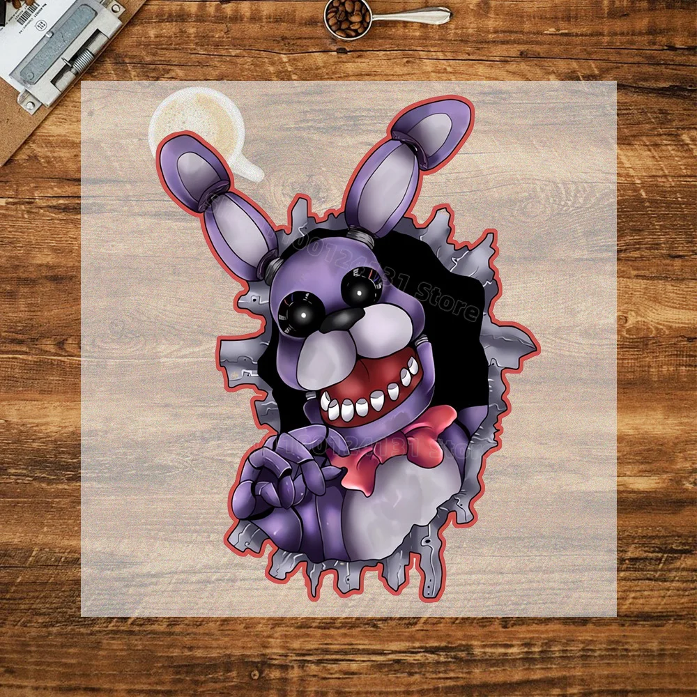 FNAF-Inspired Heat Transfer Stickers for Clothing - T-Shirt DIY Anime Patches Collection
