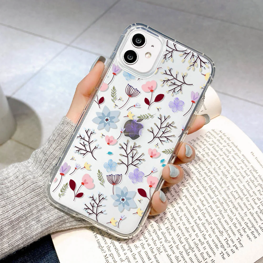 thumbnail image 1 of Flower Phone Case For iPhone 13 Case iPhone 11 12 14 15 Pro Max 12 13 Mini 7 8 Plus SE 2020 XR XS X Shockproof Clear Soft Cover, 1 of 5