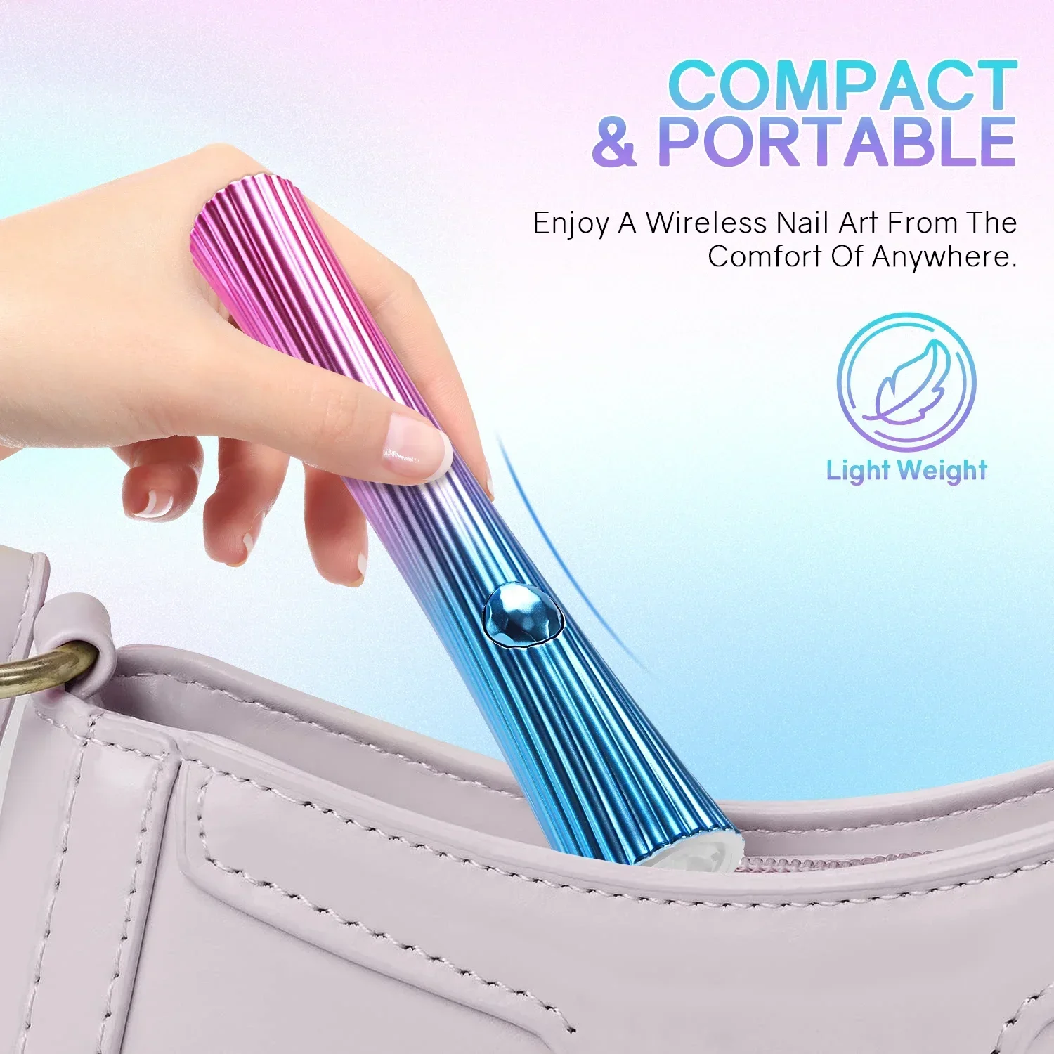 Portable Handheld Mini Nail Lamp For All Gel Polish Quick Dry USB Nail Dryer Machine UV LED Nail Lamp Mini Flashlight Pen 5