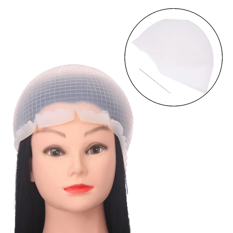 

Thickened Silicone Hair Highlights Cap With Needle Hair Coloring Cap Hair Dyeing Tools Hair Colouring Highlighting Dye Cap