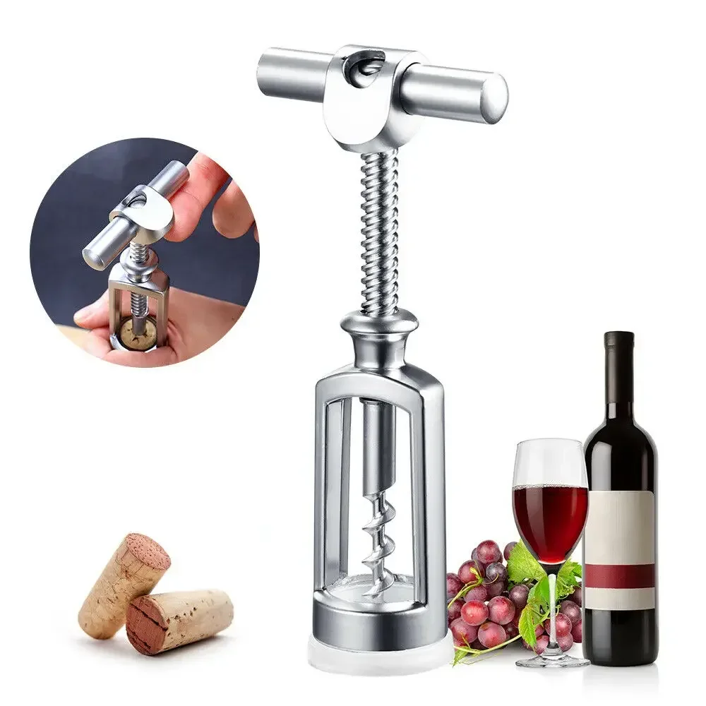 

Corkscrew Wine Bottle Opener Zinc Alloy Wine Cork and Beer Cap RemoverMultifunctional Bottles Opener for Kitchen Restaurant Bars