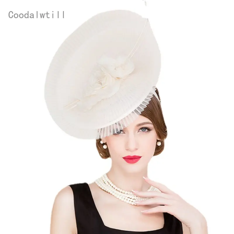 

Sinamay Fascinator Hat For Wedding Women Elegant Church Fascinator Base Millinery Cap Supplies Headband Chapeau De Mariage
