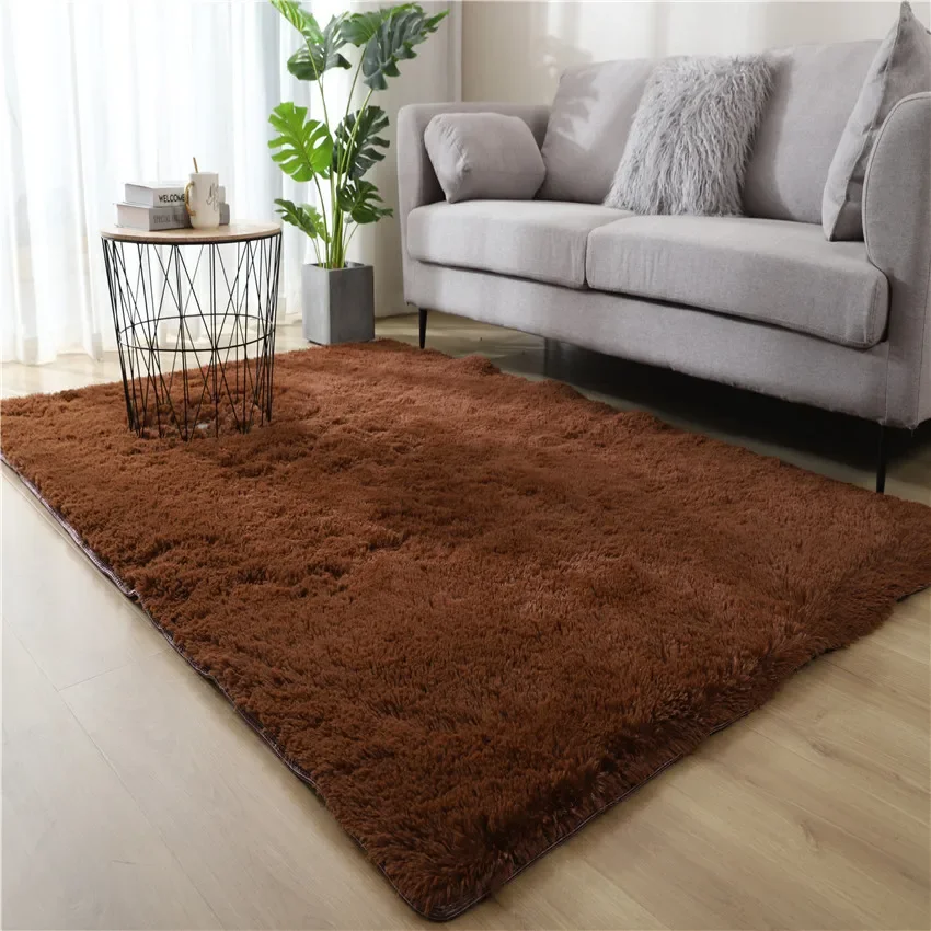 thumbnail image 1 of Alfombra de seda y lana de 4,5 cm de largo para sala de estar, alfombra de felpa para el suelo del dormitorio, alfombras mullidas antideslizantes para decoración del hogar, alfombras de terciopelo sua, 1 of 5