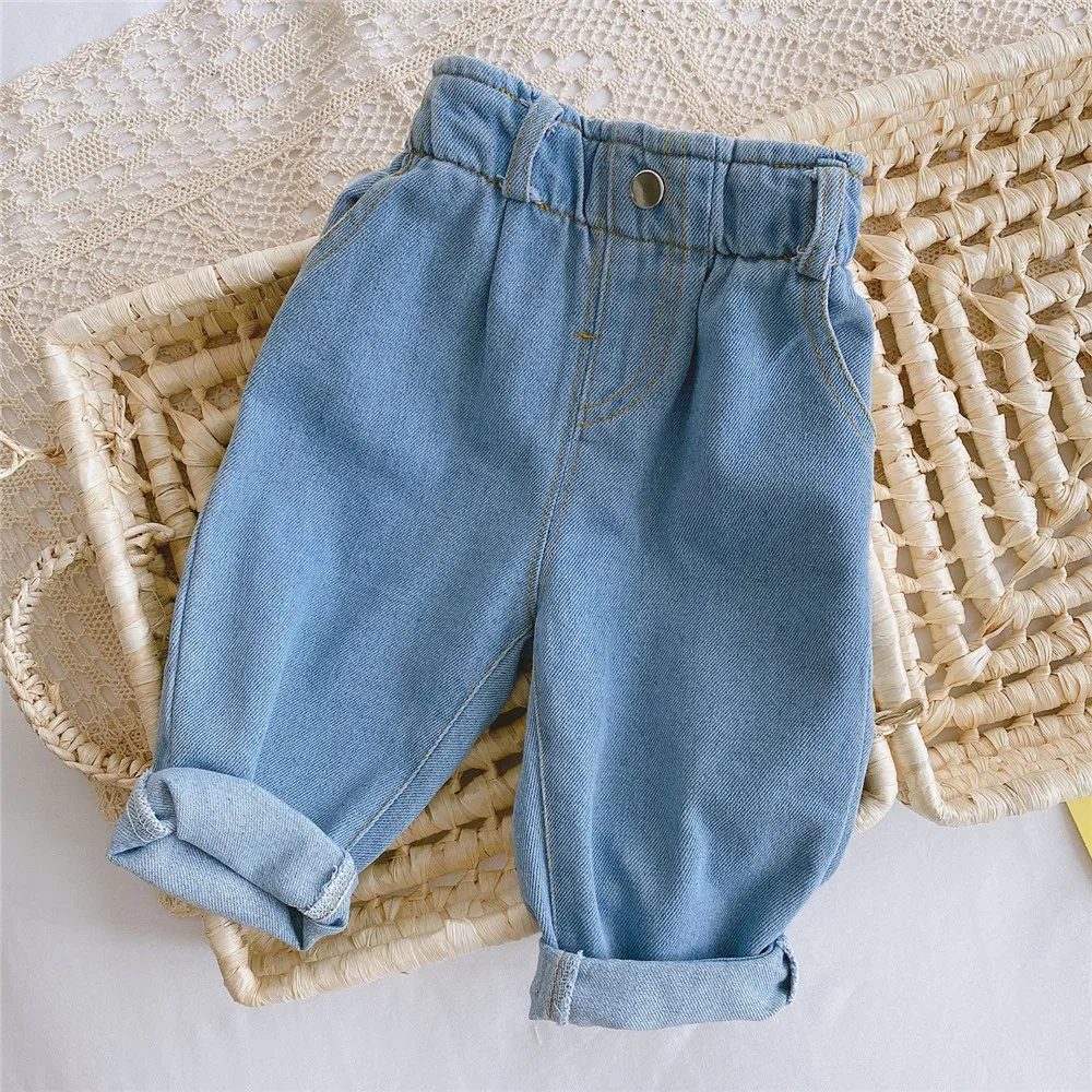 Kids Pants Spring Baby Girl Boy 0-5Y Baby Blue Jeans Toddler Girls Trousers