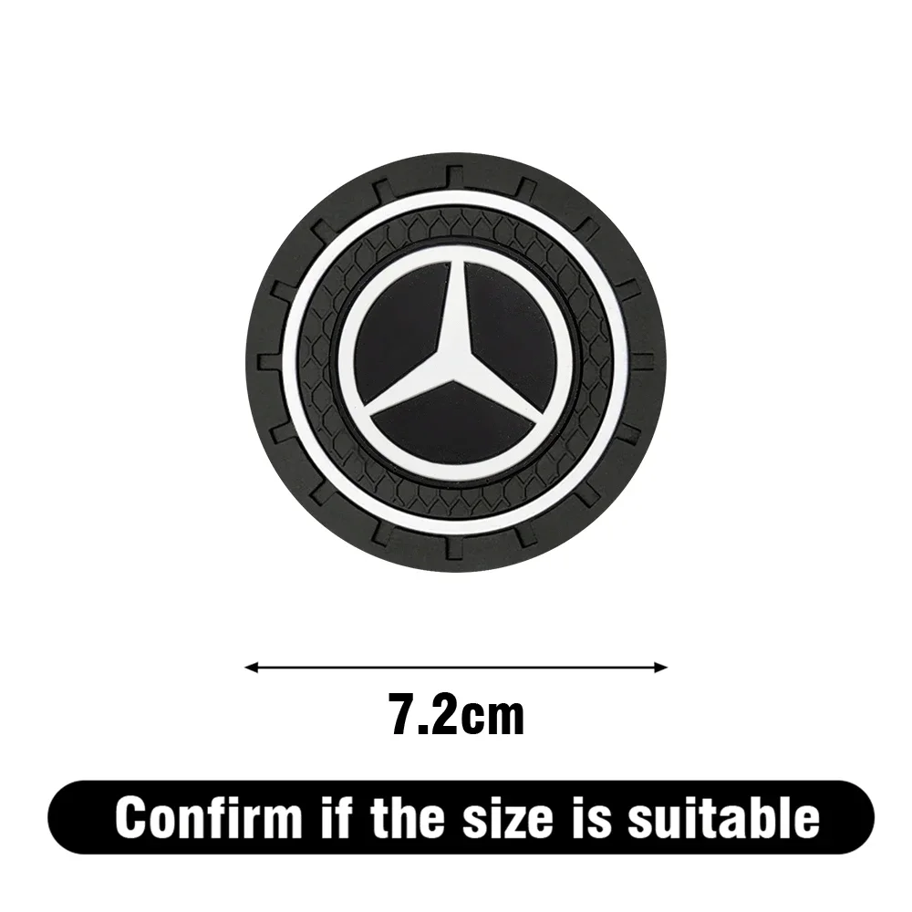 Car Water Cup Pad Car Coaster Anti-Slip Drink Holder Mat For Mercedes Benz AMG W177 W176 X166 X167 C257 C218 X253 C118 C117 H247 cup holder coasters car non slip mat car dashboard mat non slip dash mat cup holder inserts car coaster pads cup holder insert