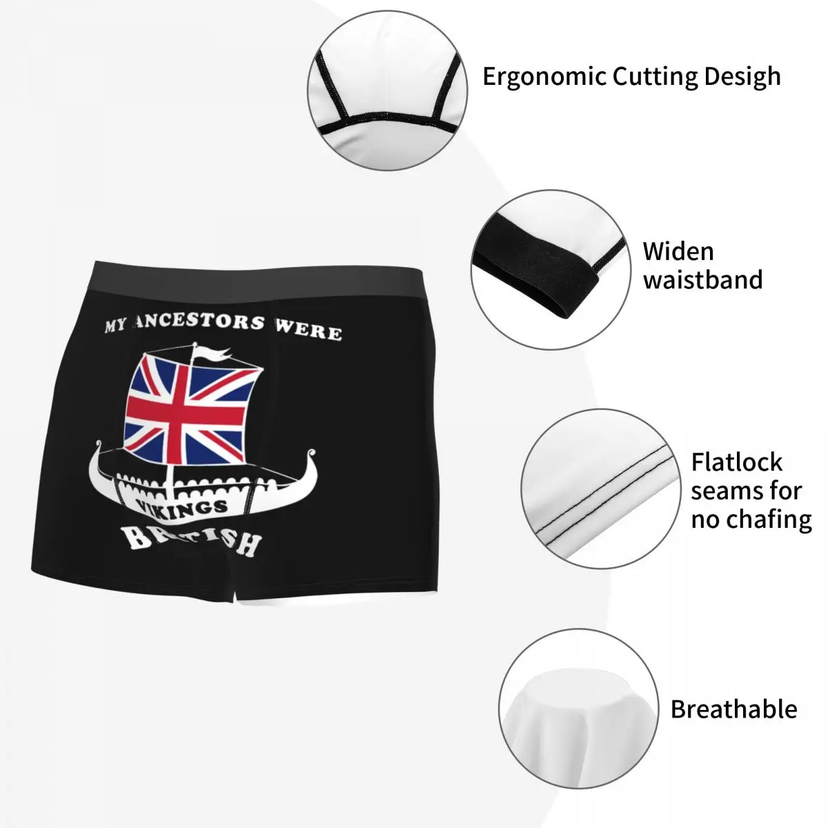 My Ancestors Were Vikings British Boxers Shorts Panties Male Underpants Comfortable UK Union Jack England Flag Briefs Underwear 5