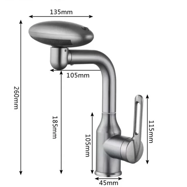 Torneira multifuncional Para cascata, 4 Modo de saída de Gua, Torneira de pulverização, rotão 360 °, água quente E Fria, Mist 5