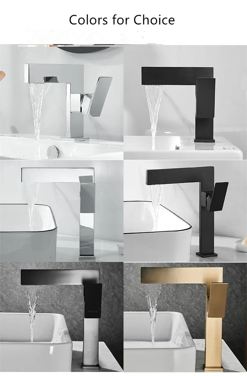 Description Picture 4 of itemBasin Faucet Brushed Gold Bathroom Single handle Basin Mixer Tap Hot Cold Water Brass Sink Water Crane New Arrival