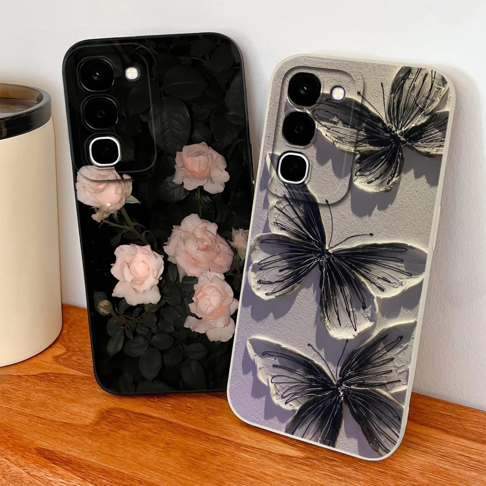 Sweet Flower Bunny Soft Liquid Silicone Lens Protection Phone Cover