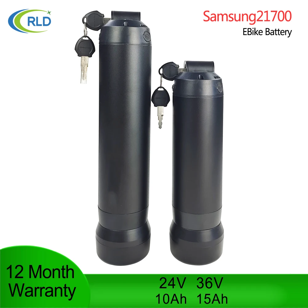 Reention Bottle Ebike Battery Pack 24V 36V 10Ah 15Ah Samsung 21700 Celle Per Bafang Tsdz2 750W 500W 350W 250W Mini Batterie