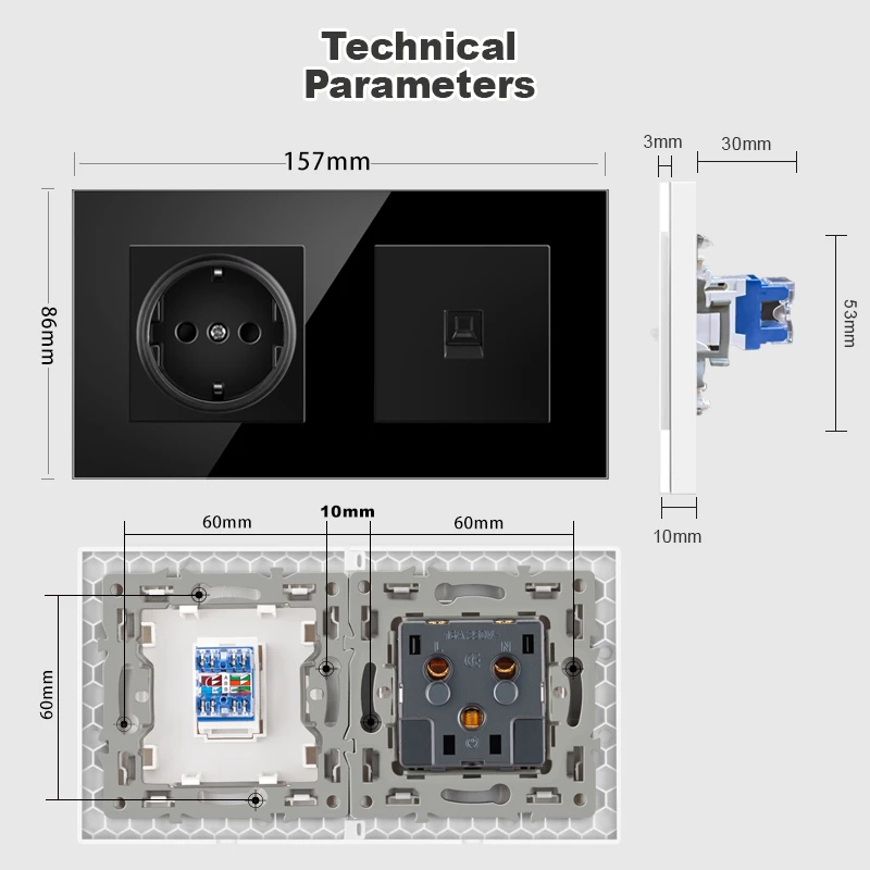 tv telefone vidro temperado preto rj45 01