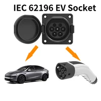 WUFEN EVSE ประเภท 2 ซ็อกเก็ตชาย 16A & 32A 1P & 3P สําหรับรถยนต์ไฟฟ้ารถด้านข้าง Charger IEC 62196 ประเภท 2 ซ็อกเก็ต EV Charger SOCKET 32A 3