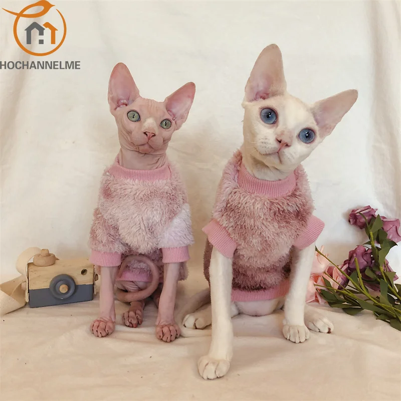 

Сфинкс Одежда для кошек без волос осень-зима окрашенный плюшевый утепленный жилет Двусторонняя плюшевая Одежда для кошек