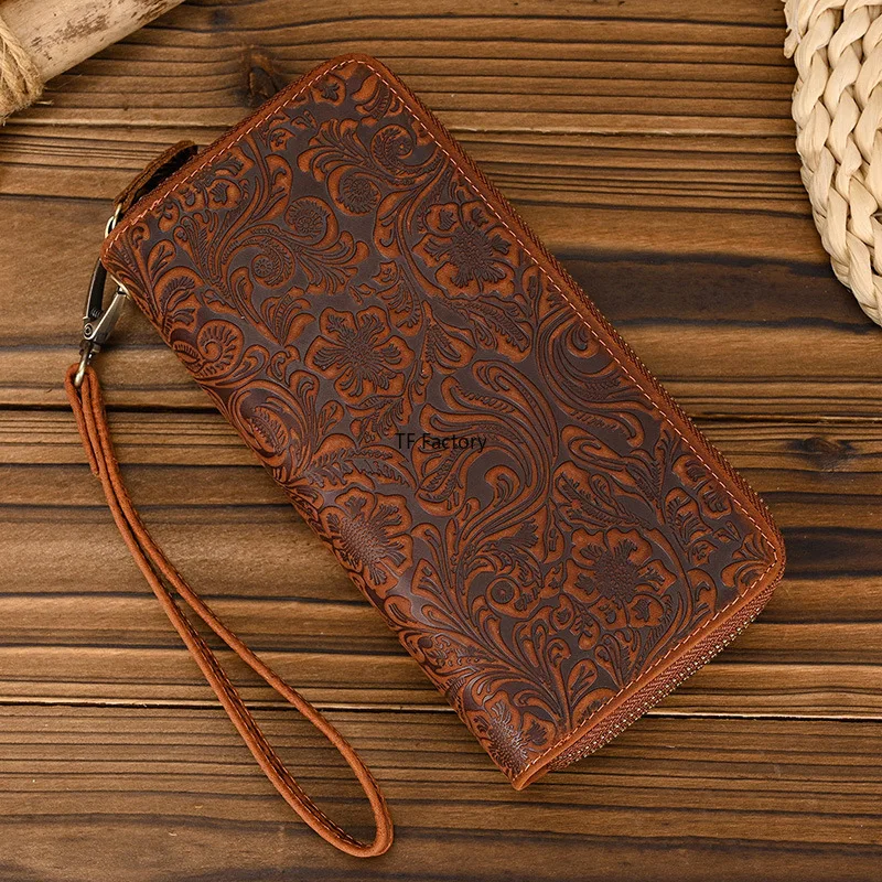 Premium Leather Long Wallet with Money Clip