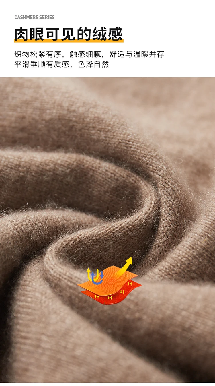 Description Picture 2 of itemHigh Quality  Spring Autumn Men Sweater Vest 100% Cashmere Sleeveless V-neck Cardigan Soft Warm Basic Knitwear Clothing Tops