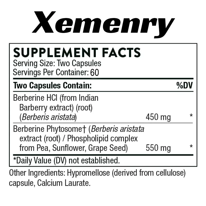 Berberine Capsules 1000mg-Support Heart Health, Immune System, Healthy GI, Improves Digestion