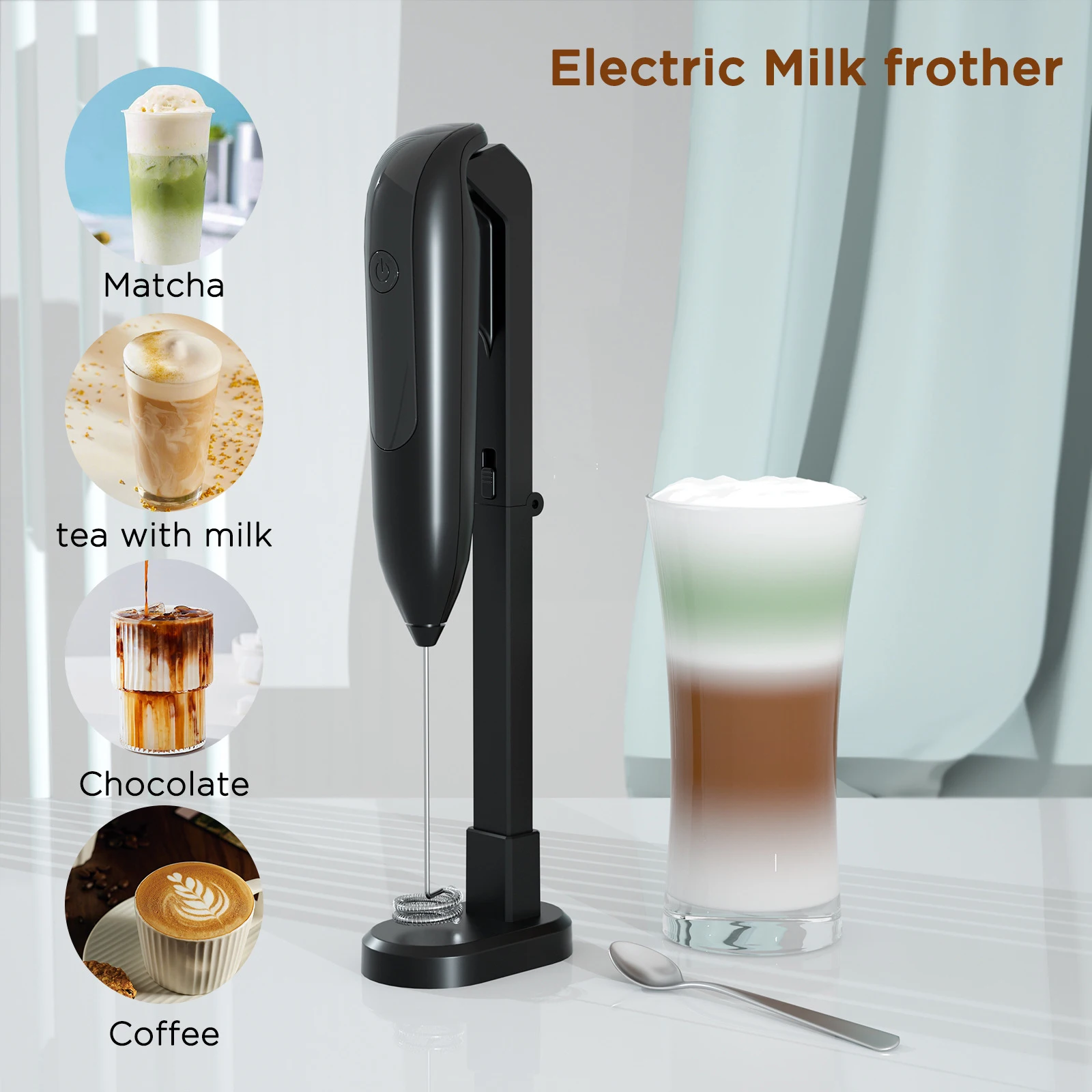 

1PC Handheld Electric Milk Frother Egg Beater Maker Kitchen Drink Foamer Mixer Coffee Creamer Whisk Frothy Stirring Tools