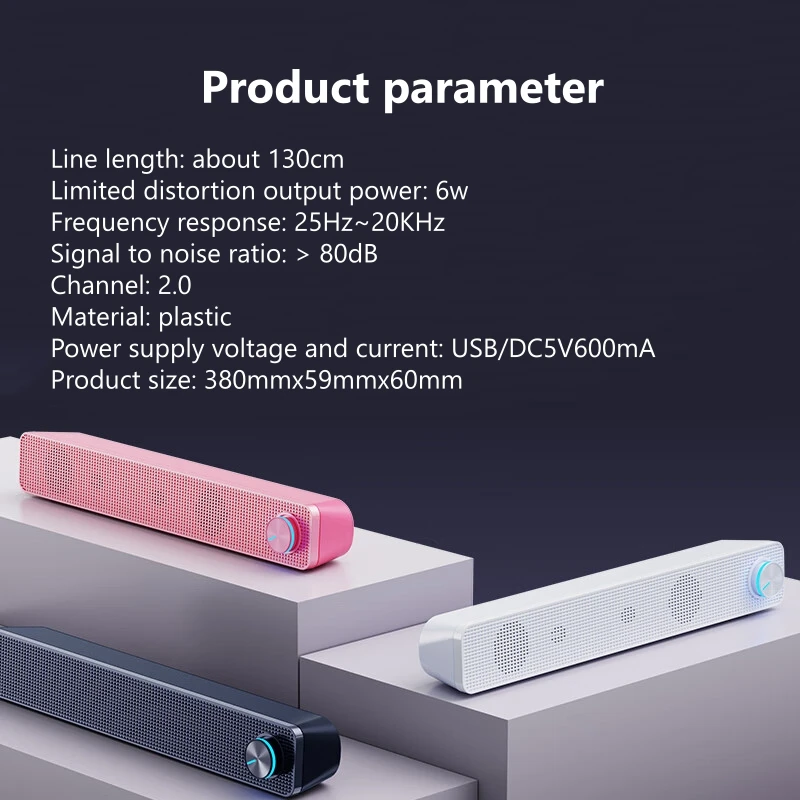 V-195 게이밍 사운드바, PC/PS5/Xbox용 유선&블루투스 스피커, RGB 라이트, 4유닛 스테레오 베이스, 3.5mm/USB, 음악/영화/게임 모드