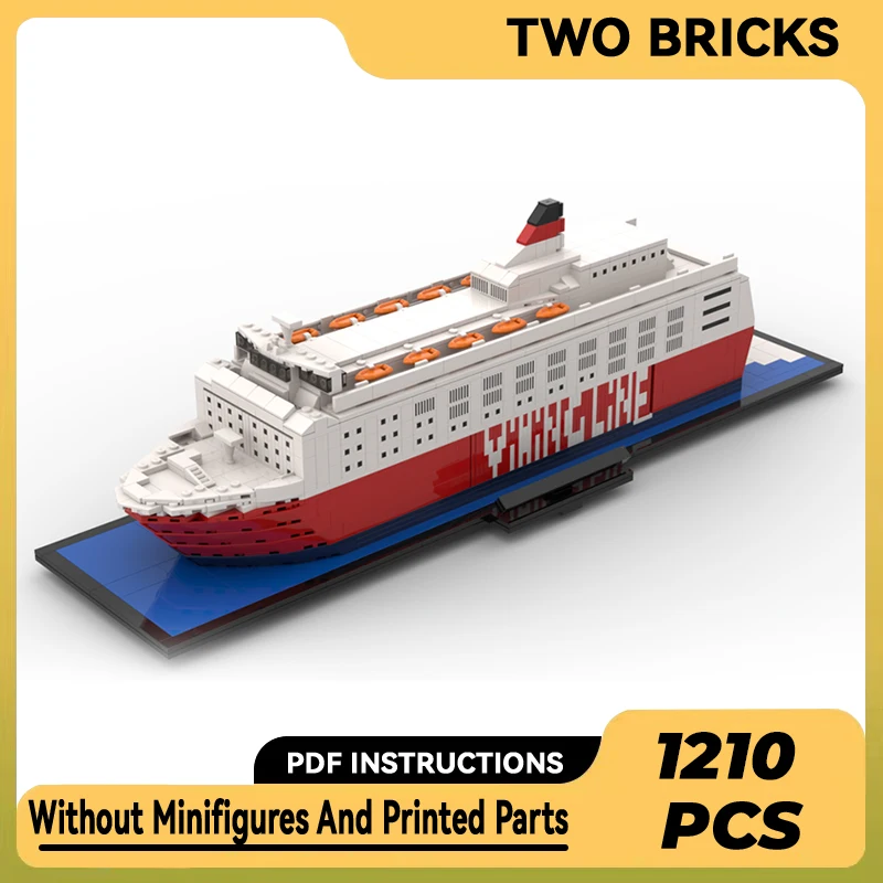 

Moc Building Blocks Classics Ferry Model The Viking Sally Technical Bricks DIY Assembly Construction Toys For Kids Holiday Gifts