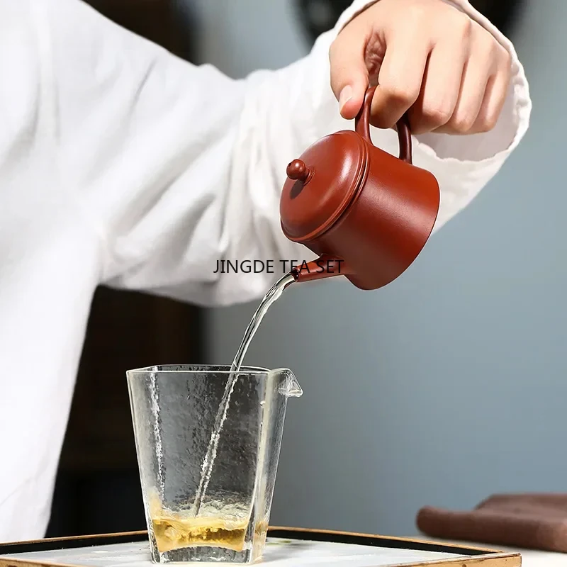 75ml Yixing purple clay teapot small capacity raw ore big red robe teapot handmade teapot Chinese Kung Fu tea set