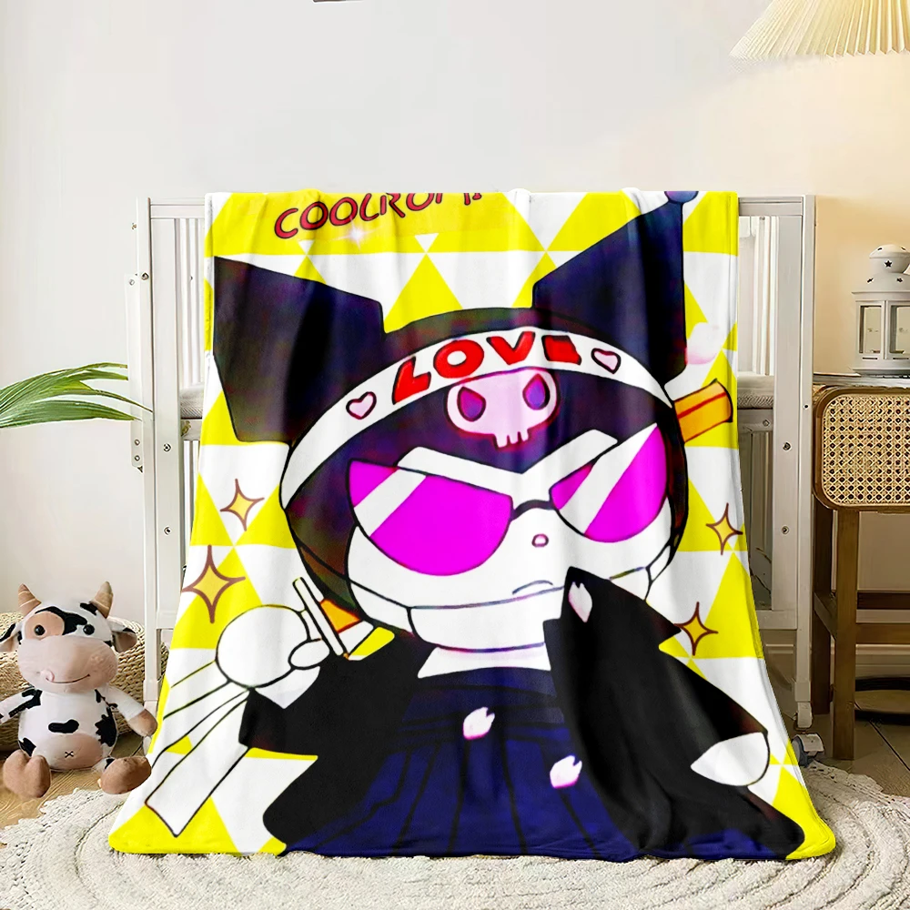 

1 PC Sanrio Kuromi blanket - Lightweight Flannel Throw for sofas, travel, camping, living rooms, offices, sofa, chairs and beds