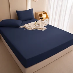 UltraShield Waterproof Mattress Protector with Elastic Fitted Sheet - Variety of Sizes Available - 120x200x30cm (Navy blue)