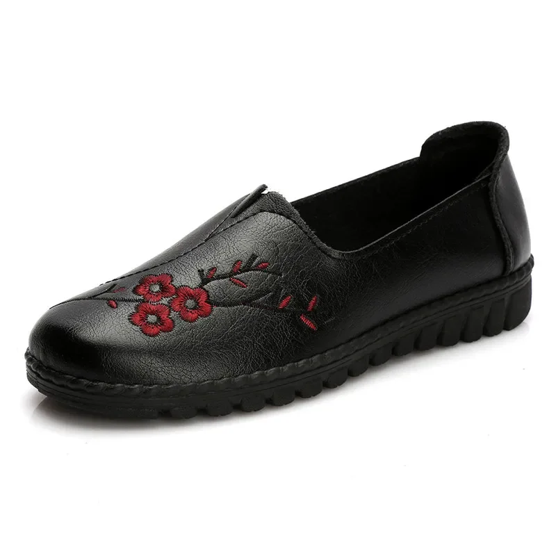 Elegant Women's Flats Shoes Leather Women Loafers Fashion Soft Bottom Ballet Flats Women Shoes Loafers Zapatos De Mujer