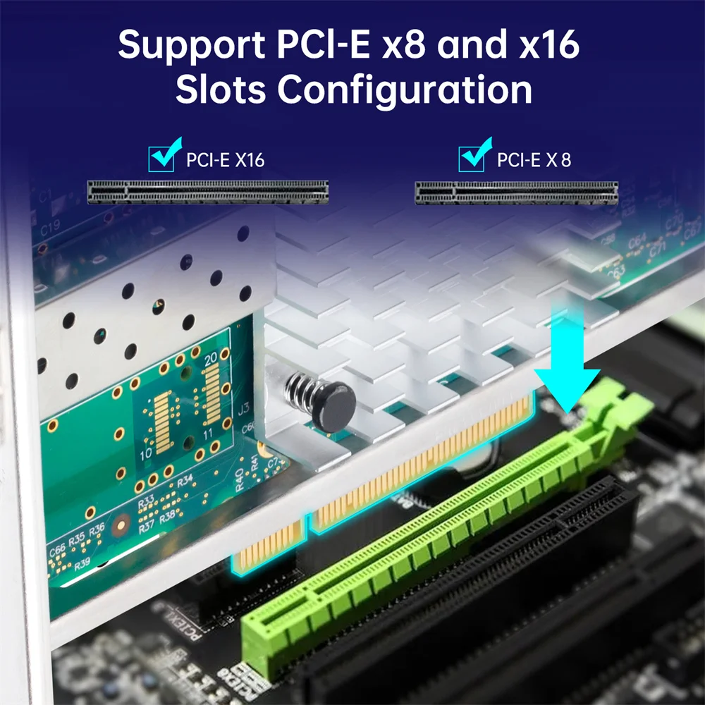 10G PCIE - SFP+ 기가비트 이더넷 카드 (82599 PCIE X8 X520-DA1 SFP+ 직접 연결 10000Mbps 네트워크 카드, 서버용)