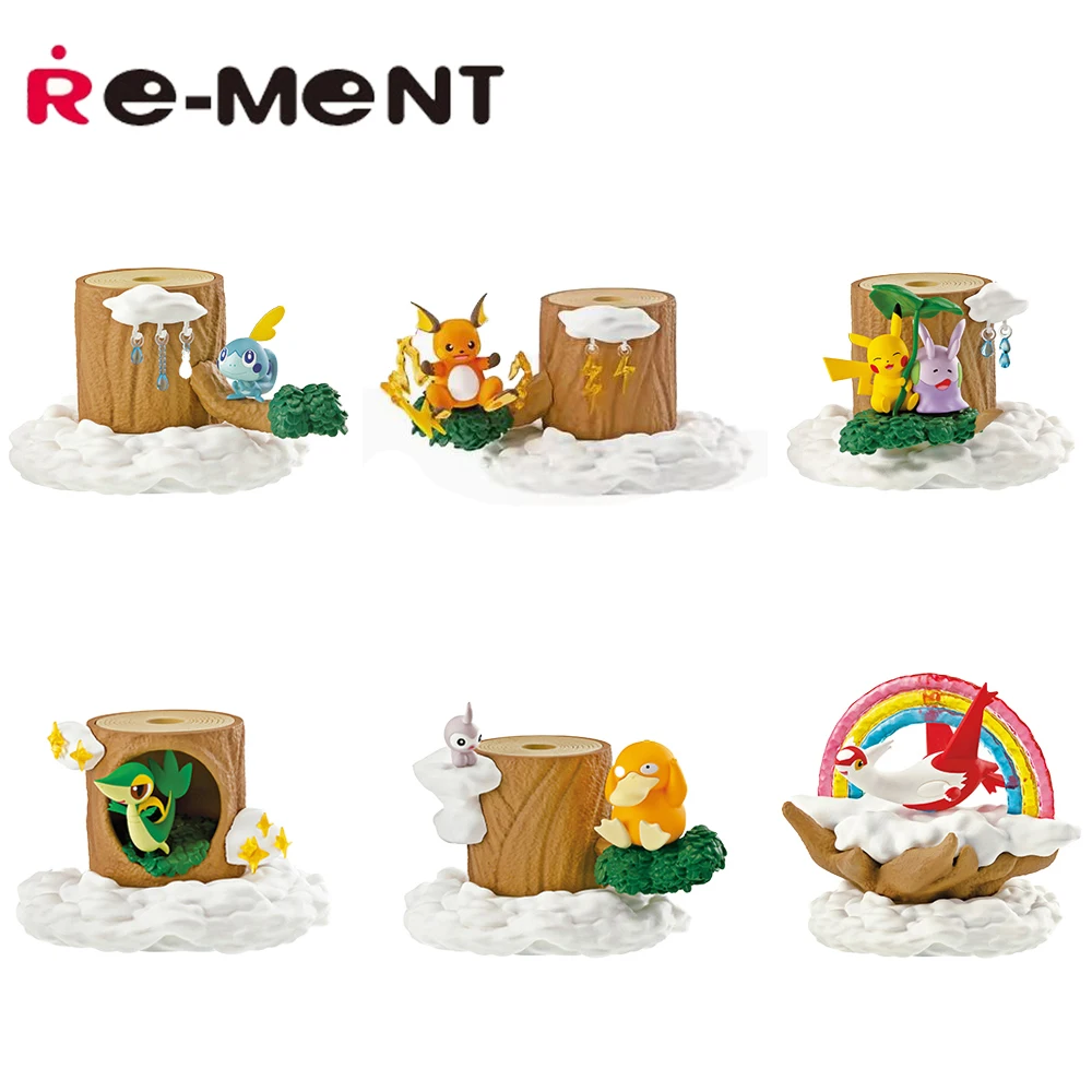 In Magazzino Re-Ment Pokemon Forest 7 All 6 Pack Set Modello Da Collezione Giocattoli Anime Figure Candy Toys Pikachu Sobble Goomy Latias