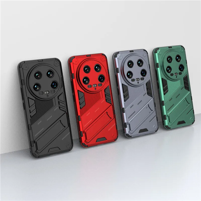 

For Xiaomi 14 Ultra Case For Xiaomi 14 Ultra 5G Cover 6.73 inch Punk armor Shockproof Hard Rubber Bracket Protective Bumper