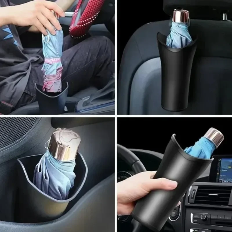 1PC Car Umbrella Storage Bin Car Interior Garbage Bin Hanging Type Rain And Sun Dual Purpose Female Inside The trash can