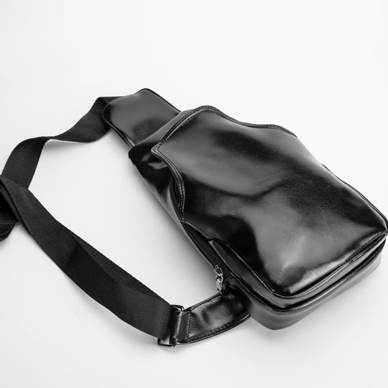 

New High Capacity Waterproof Men's Crossbody Leather Bag Fashion Travel One Shoulder Sports Outdoor Mobile Phone Bag Integration